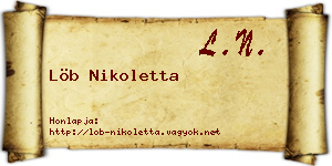Löb Nikoletta névjegykártya
