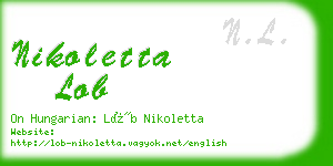 nikoletta lob business card